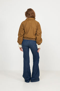 Mona Cotton Bomber Jacket - Brown