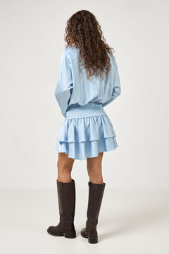 Cordelia Satin Mini Dress - Light Blue