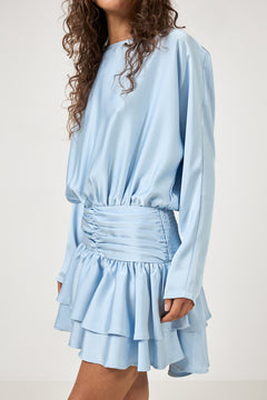 Cordelia Satin Mini Dress - Light Blue