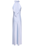 Lola Satin Halter Maxi Dress - Light Blue
