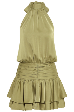 Cordelia Halterneck Mini Dress - Green