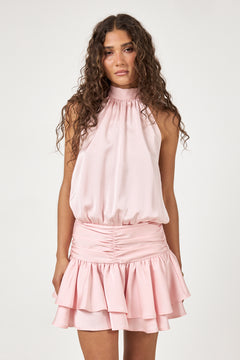 Cordelia Halterneck Mini Dress - Light Pink