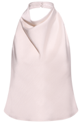 Ivy Satin Halterneck Top - Creme