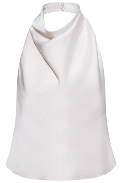Ivy Satin Halterneck Top - Creme