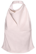 Ivy Satin Halterneck Top - Creme