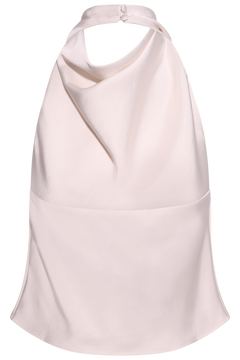 Ivy Satin Halterneck Top - Creme