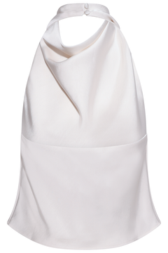 Ivy Satin Halterneck Top - Creme