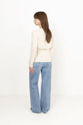 Lulu Ls Knit Wrap Cardigan - Snow White Melange
