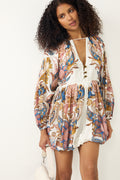 Mini Bubble Dress - Sea Garden Off-White