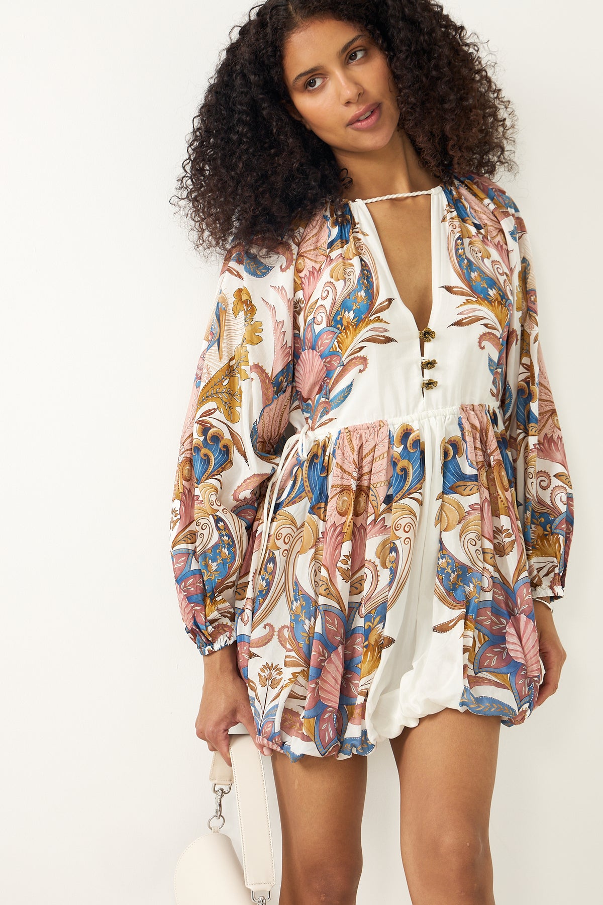 Mini Bubble Dress - Sea Garden Off-White