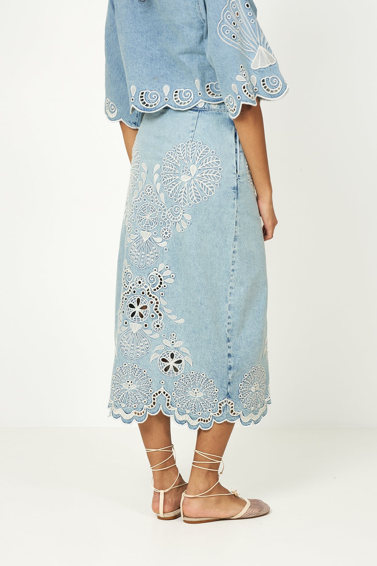 Richelieux Midi Skirt - Denim