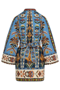 Mini Dress - Embroidered Tapestry Blue