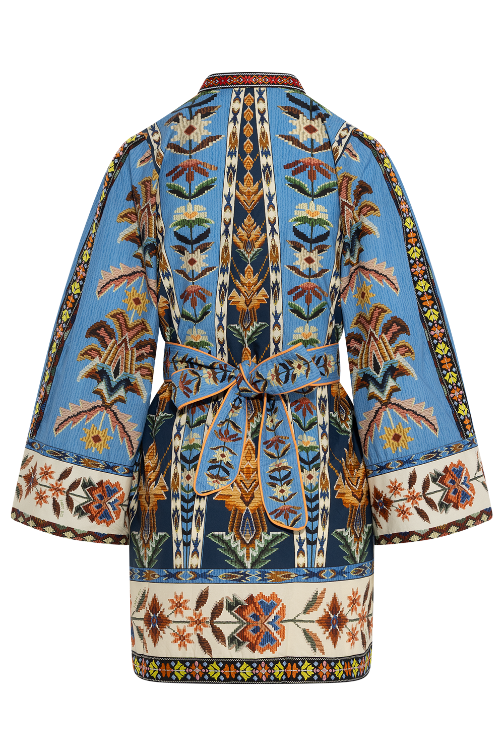 Mini Dress - Embroidered Tapestry Blue