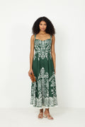 Belt Buckles Maxi Dress - Miranda Dark Green