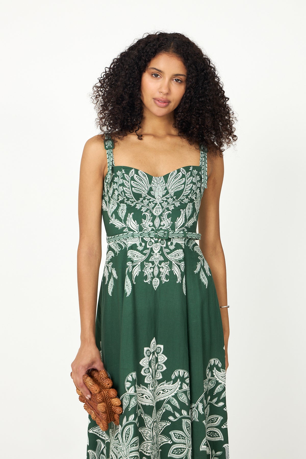 Belt Buckles Maxi Dress - Miranda Dark Green