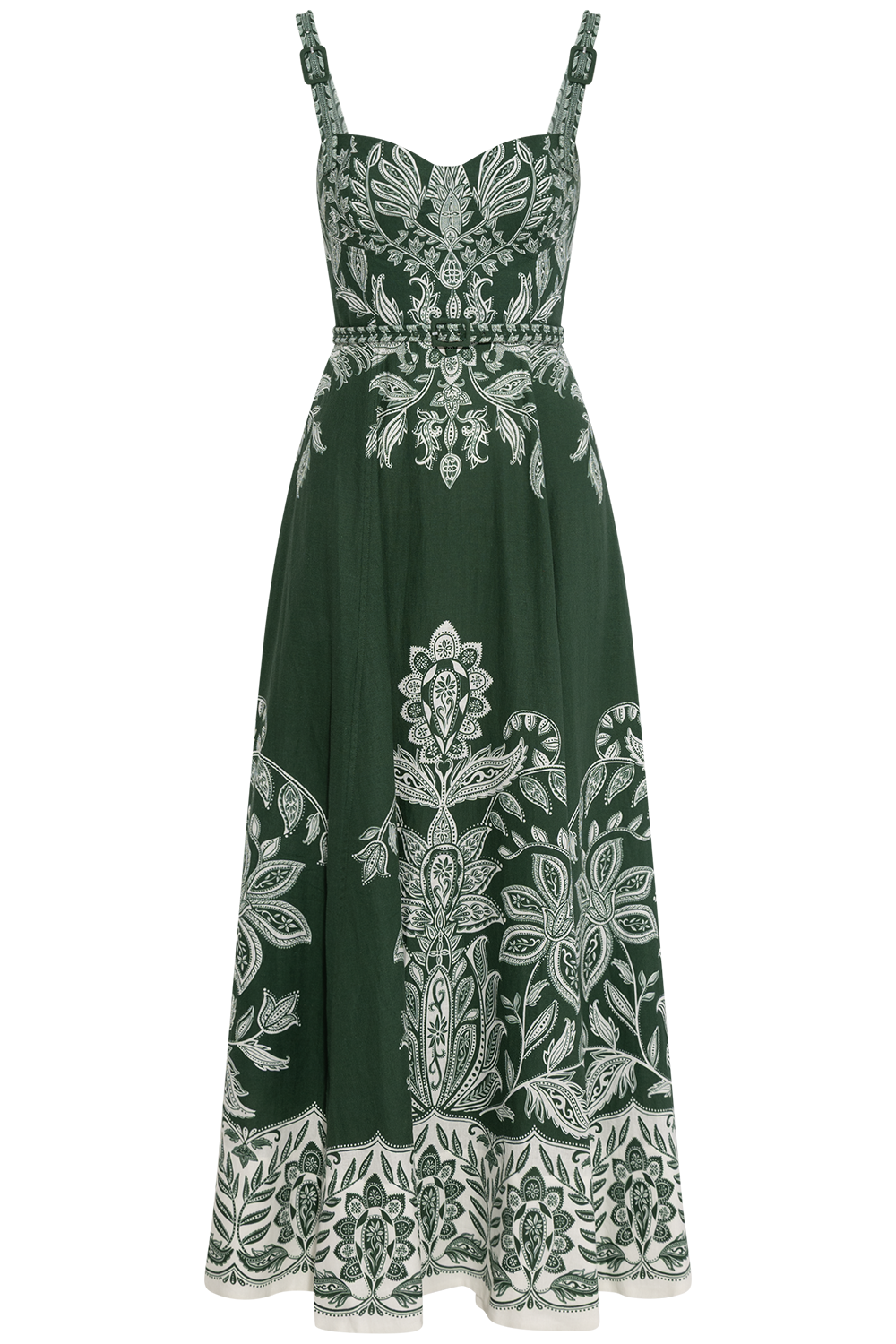 Belt Buckles Maxi Dress - Miranda Dark Green