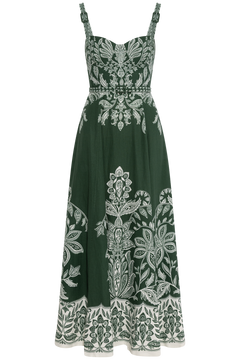 Belt Buckles Maxi Dress - Miranda Dark Green