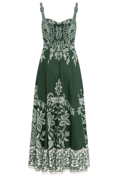 Belt Buckles Maxi Dress - Miranda Dark Green