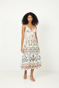 Midi Dress - Stitched Garden Off-White