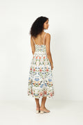 Midi Dress - Stitched Garden Off-White