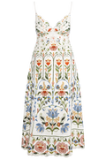Midi Dress - Stitched Garden Off-White