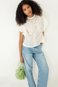 Blouse With Appliqués - Off-White