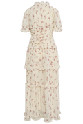 Arielic Long Dress - Off White Vintage Rose