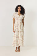 Arielic Long Dress - Off White Vintage Rose