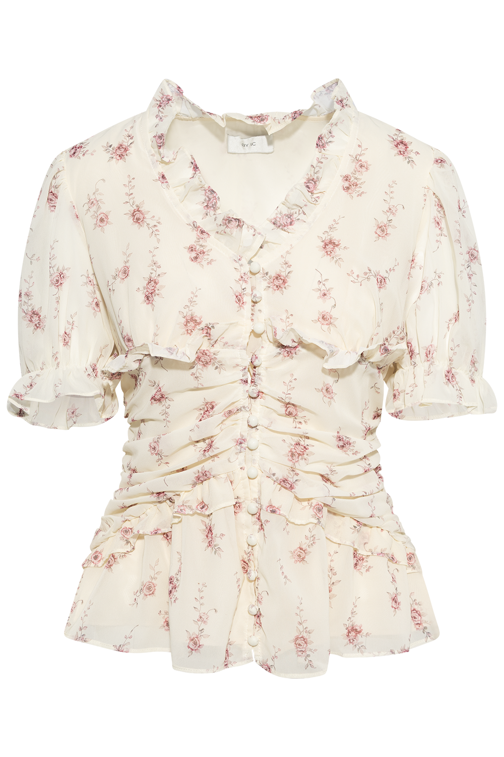 Arielic Blouse - Off White Vintage Rose