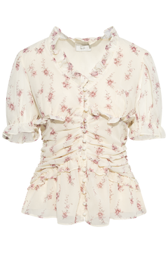 Arielic Blouse - Off White Vintage Rose