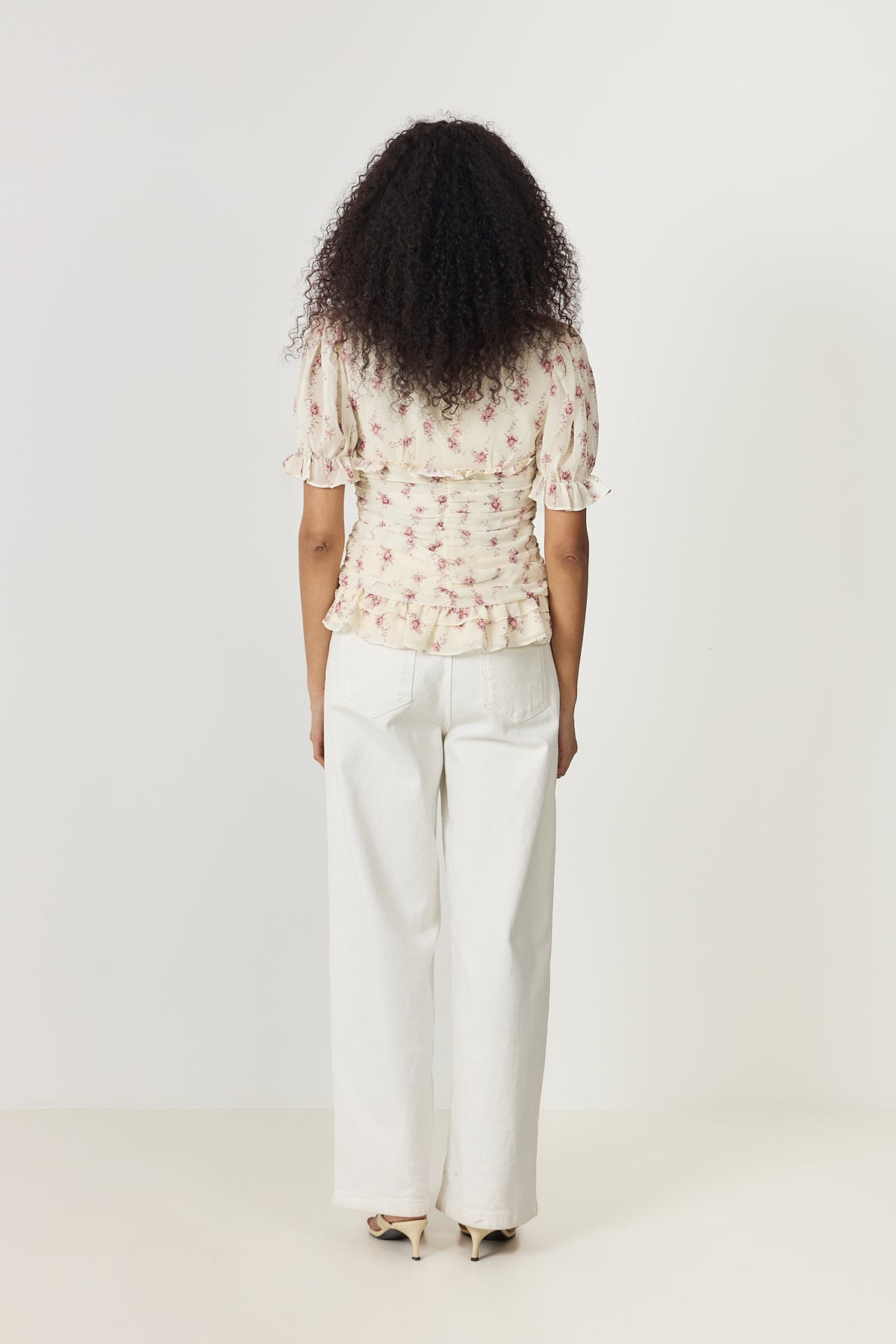 Arielic Blouse - Off White Vintage Rose