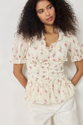 Arielic Blouse - Off White Vintage Rose