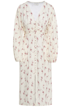 Adaic Long Dress - Off White Vintage Rose