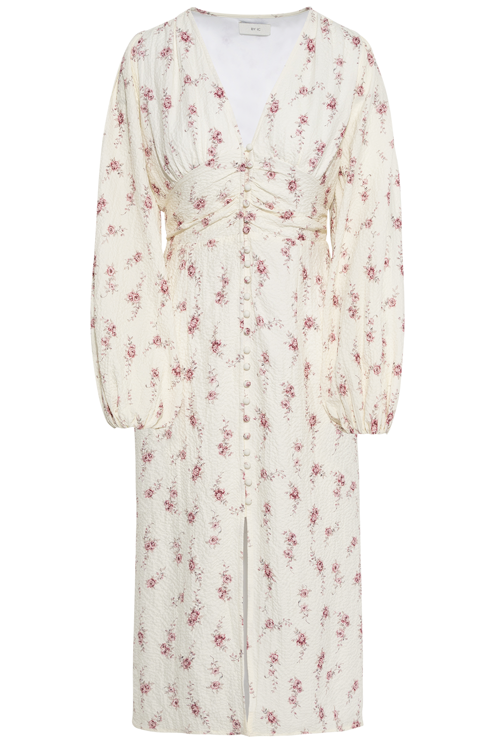 Adaic Long Dress - Off White Vintage Rose