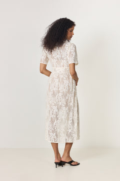 Adeliaic Long Dress - Off White Lace