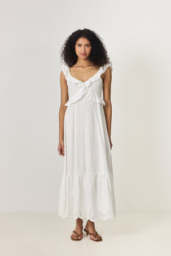 Melbaic Dress - White Embroidery