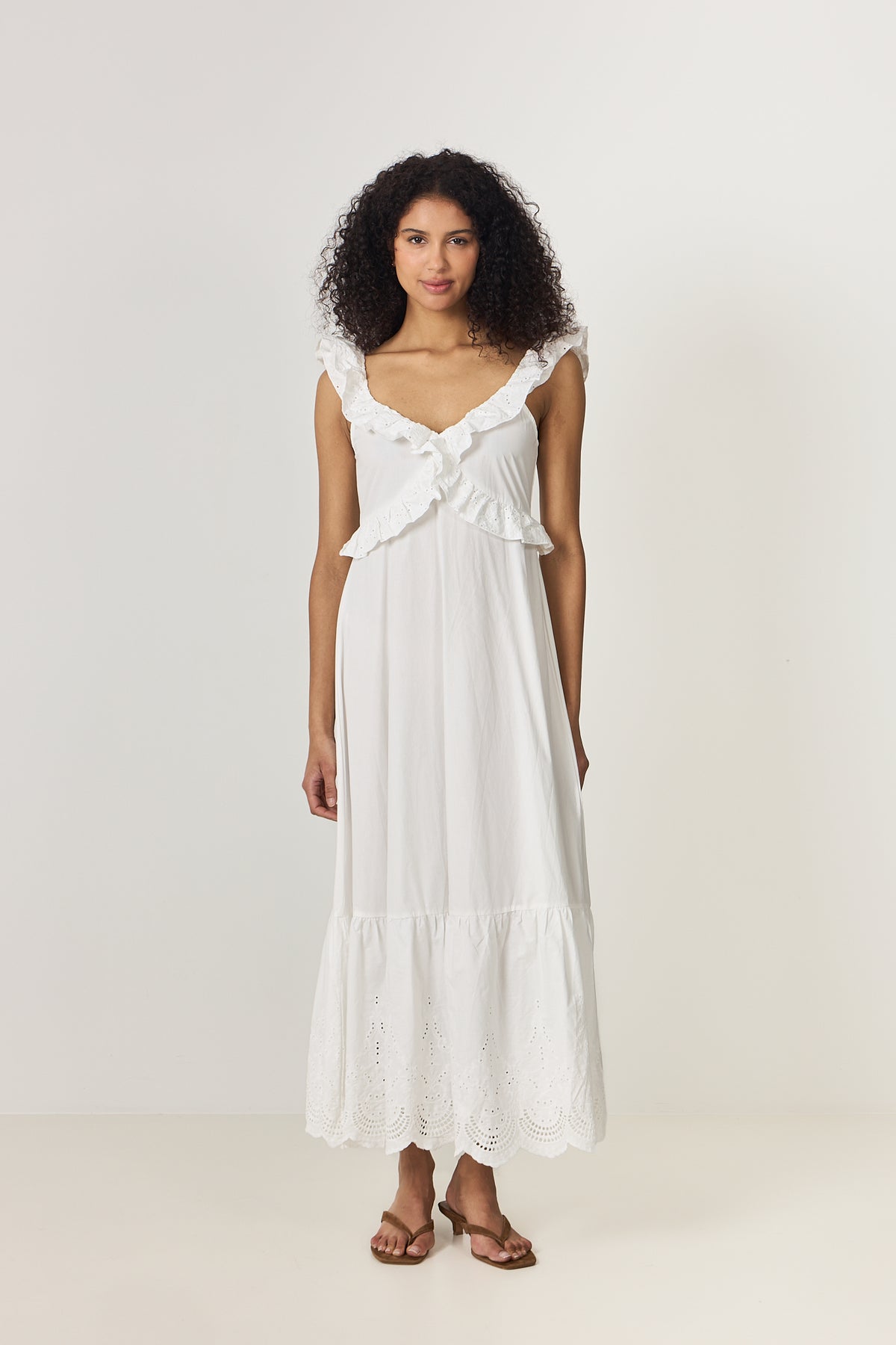 Melbaic Dress - White Embroidery