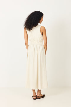 Daria Sl V Dress - Sand Melange