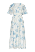 Evangelia 2/4 Dress Aop - M Blue Flower