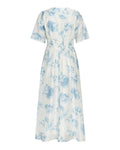 Evangelia 2/4 Dress Aop - M Blue Flower