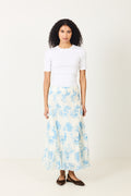 Evangelia Hw Skirt Aop - M Blue Flower