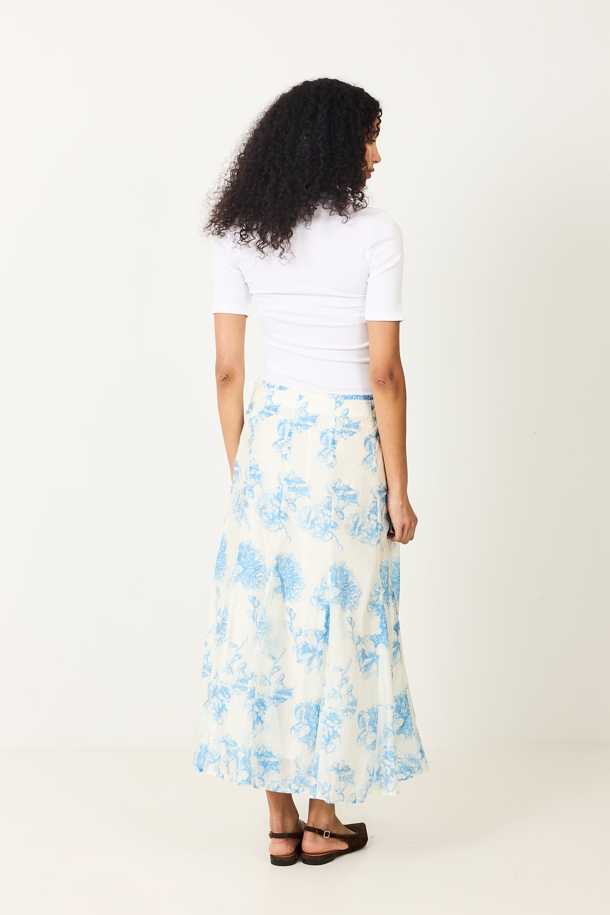 Evangelia Hw Skirt Aop - M Blue Flower