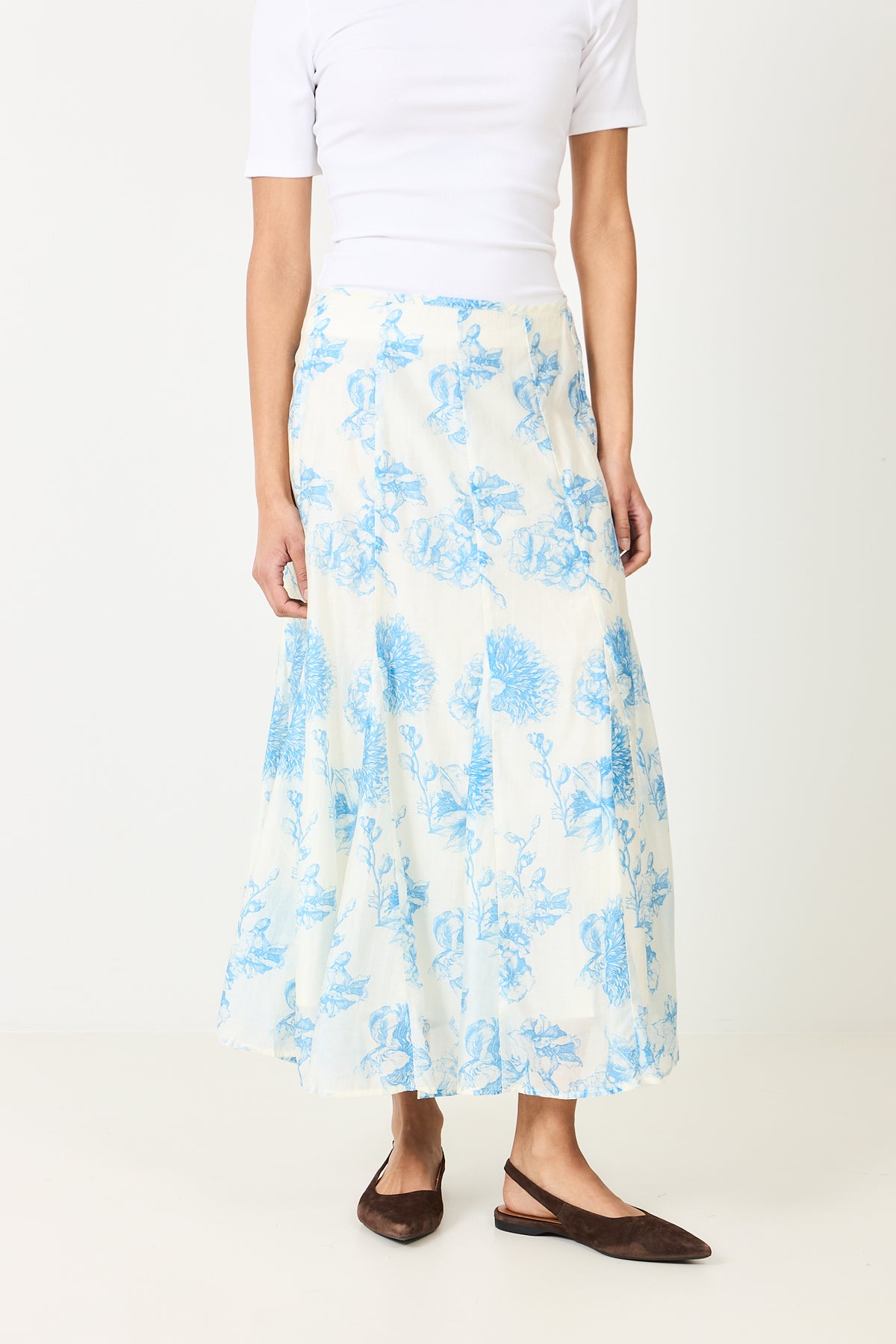 Evangelia Hw Skirt Aop - M Blue Flower