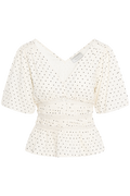 Sapura Dot Blouse - Creme