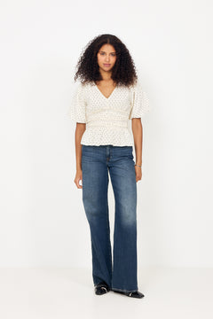 Sapura Dot Blouse - Creme