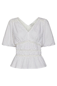 Sapura Dot Blouse - Creme