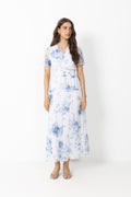 Kanza Flower Dress - Light Blue