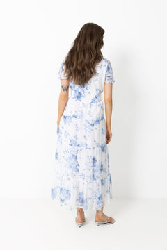 Kanza Flower Dress - Light Blue