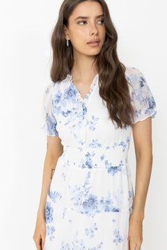 Kanza Flower Dress - Light Blue