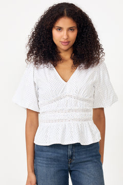 Sapura Embroidery Blouse - Off White